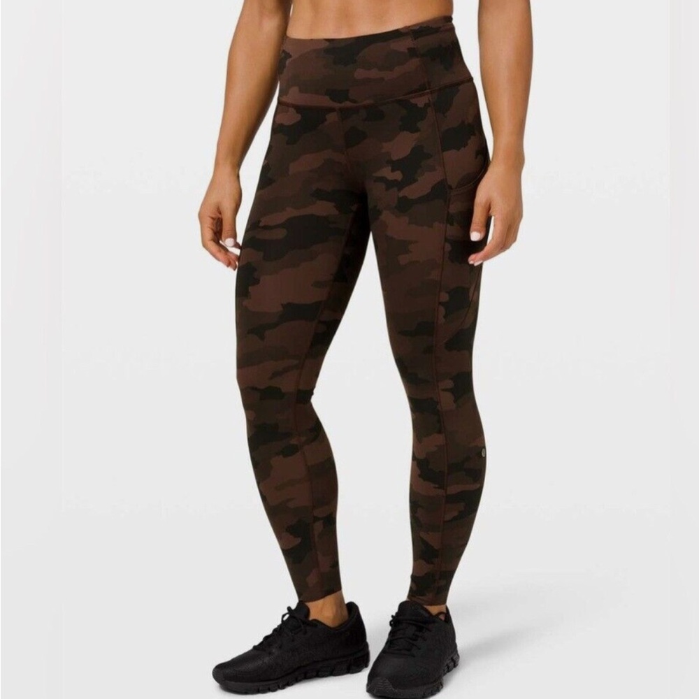 Lululemon Athletica Fast Free Tight II 25", Heritage 365 Camo Brown Earth Multi